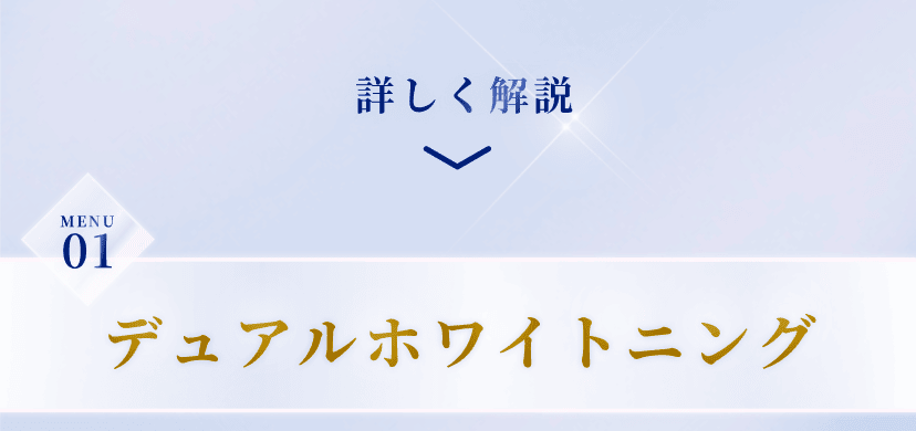 詳しく解説。MENU1、デュアルホワイトニング。