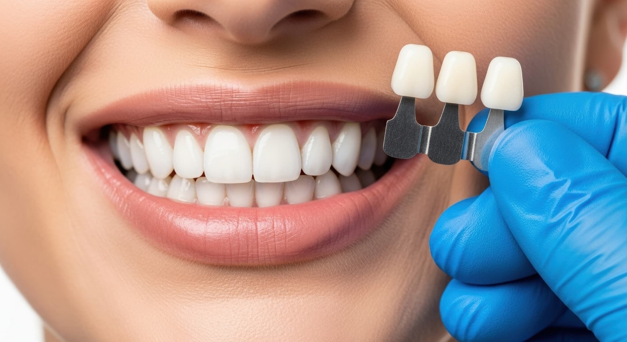 ラミネートベニアの治療を受ける女性