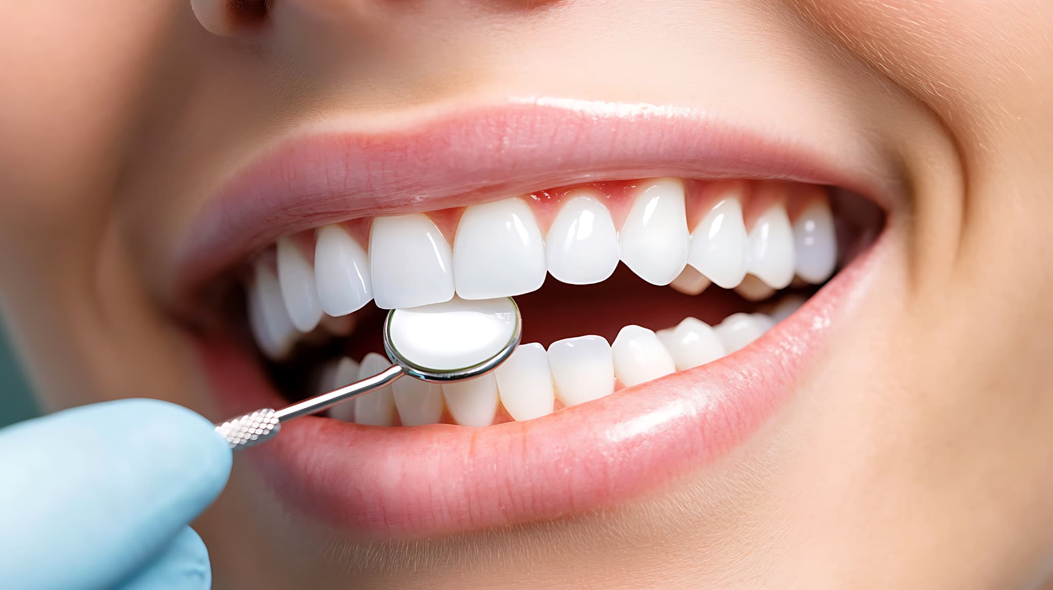 ラミネートベニアで歯が美しなった女性の口元