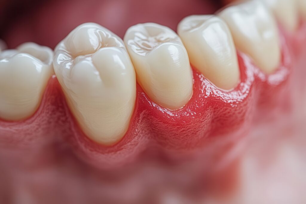 喫煙により免疫力が低下し、歯周病になりかけている歯ぐき