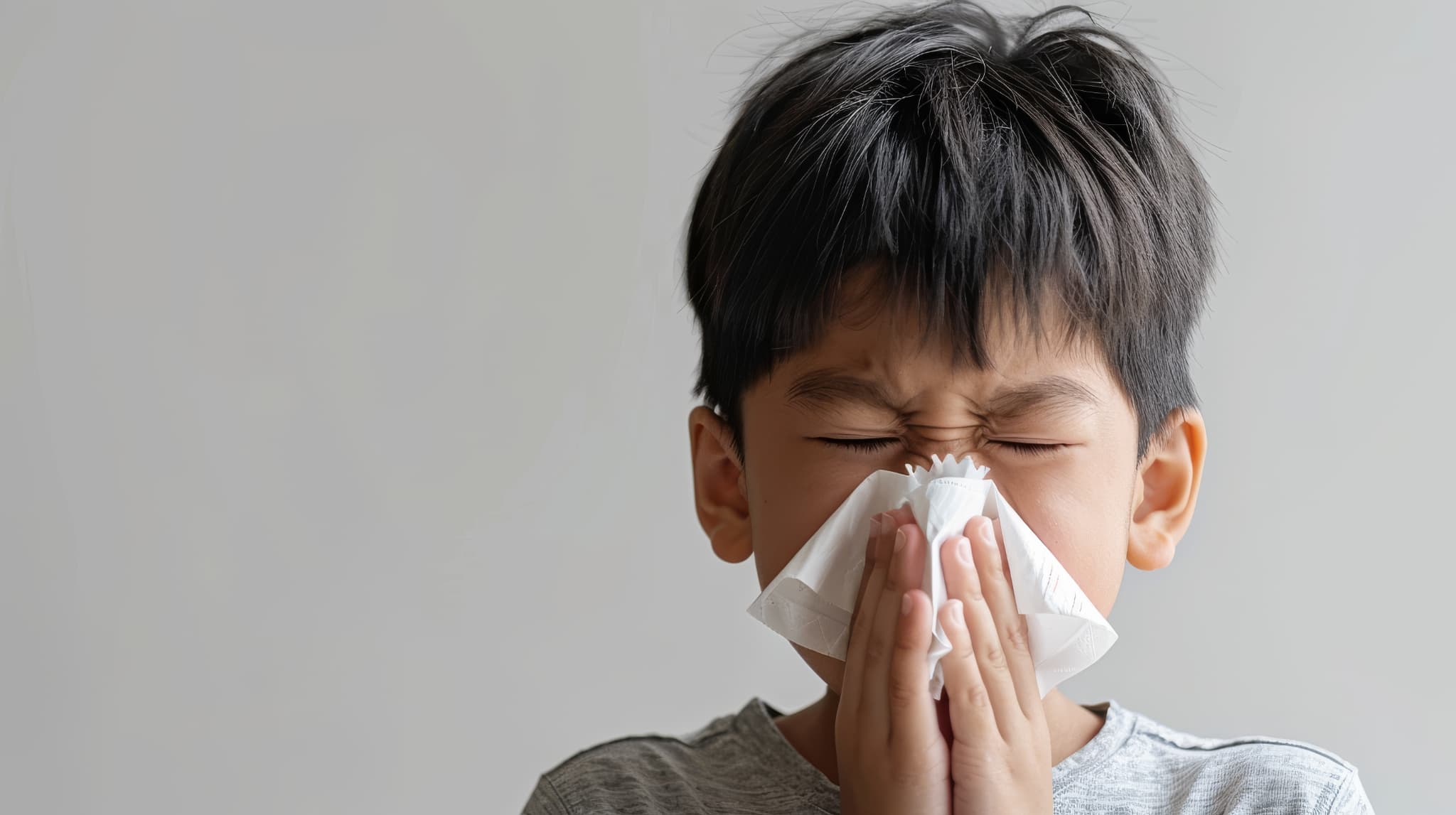 口呼吸の原因になる鼻づまりの子ども