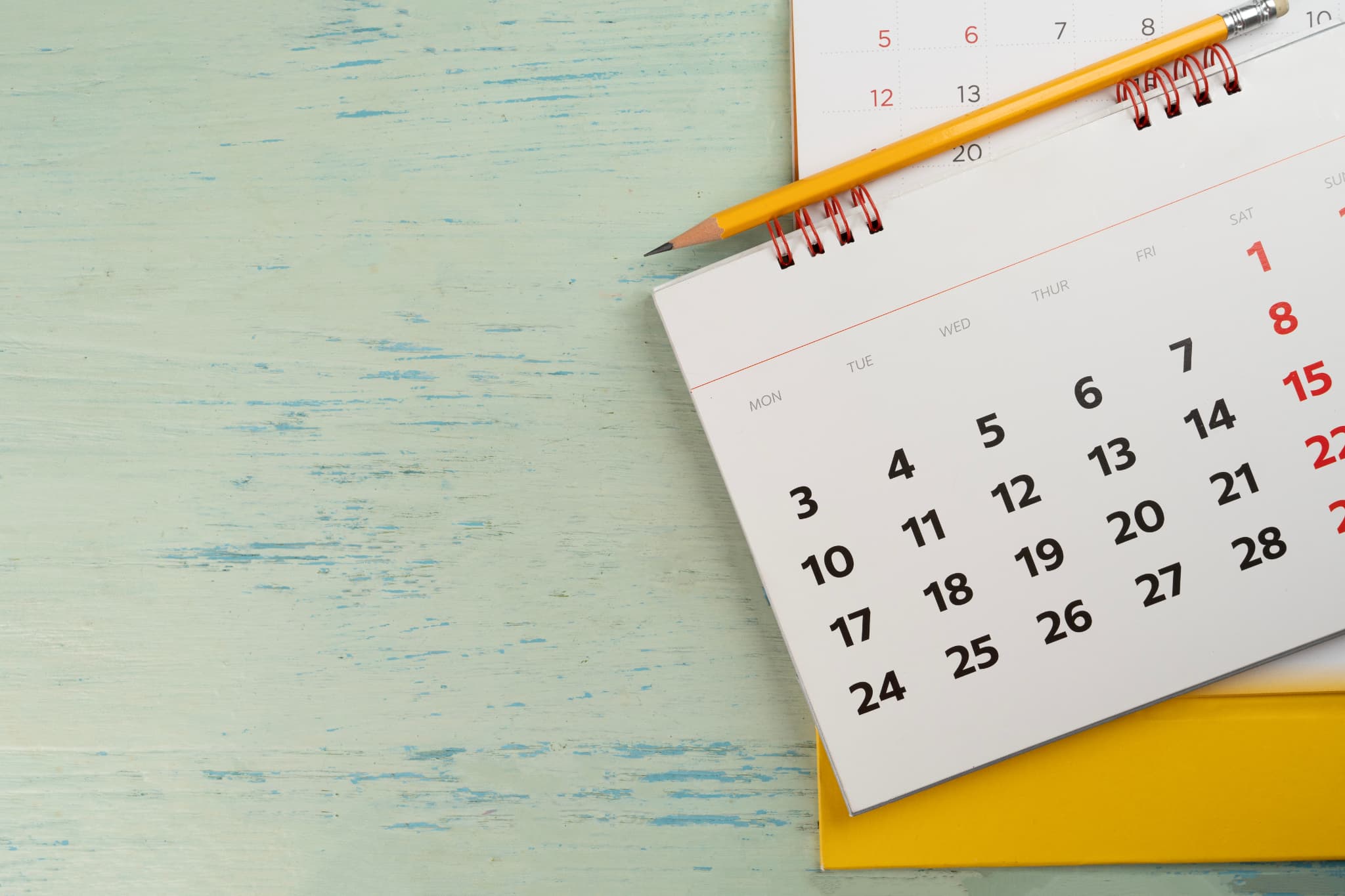 歯のクリーニングの痛みが続く期間を示すカレンダー